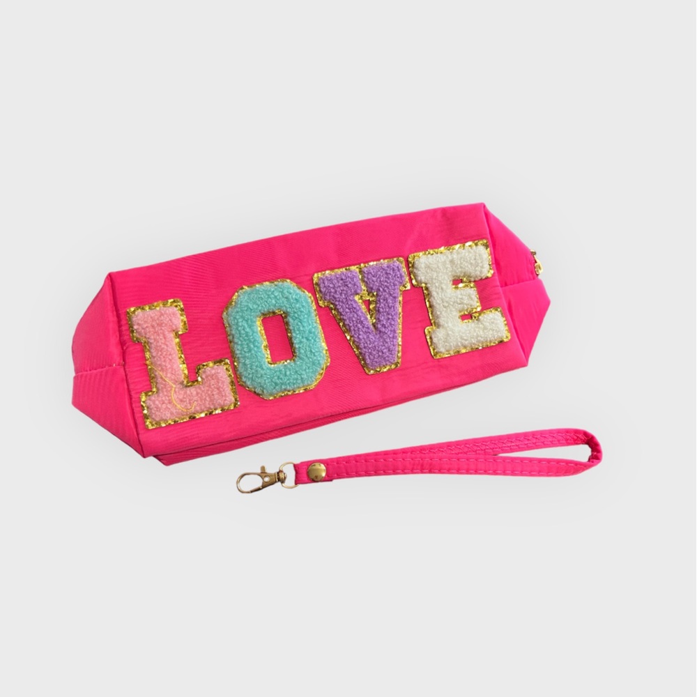 LOVE makeup bag, women’s cosmetic bag, travel case organizer pencil case